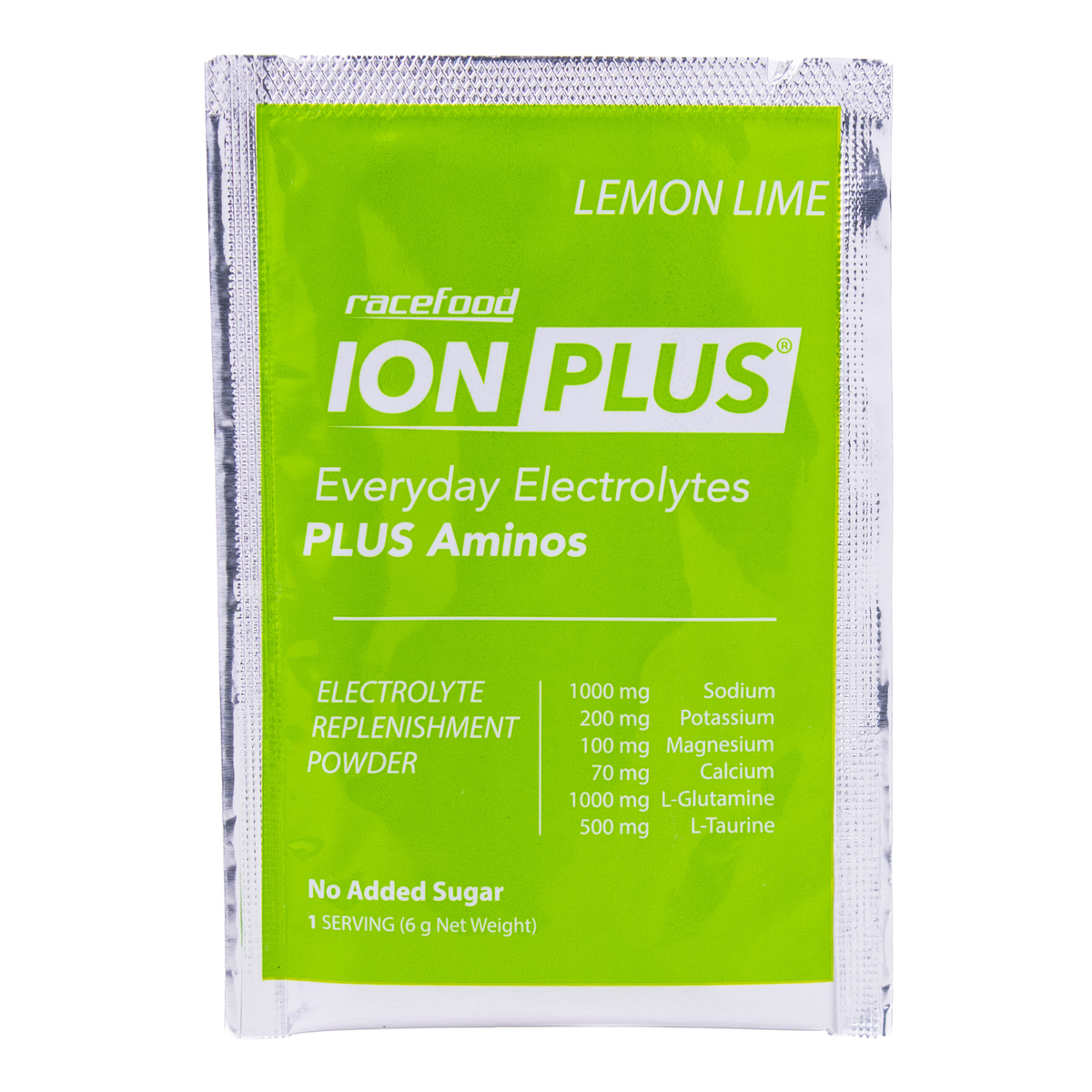 Racefood ION PLUS Lemon Lime single sachet - front