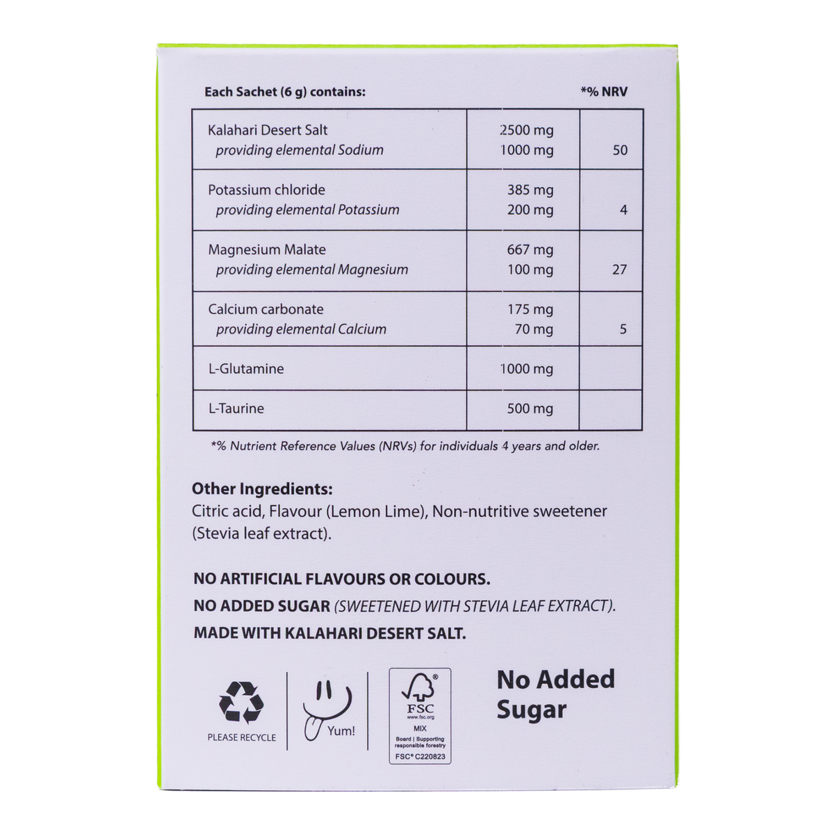 Racefood ION PLUS Lemon Lime box - back